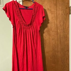 Red sleeveless dress